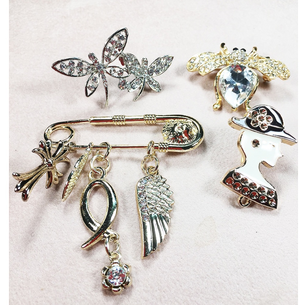 Black Gold Crystal Pin Bomber Varsity Jacket Coat - Picture 6 of 8